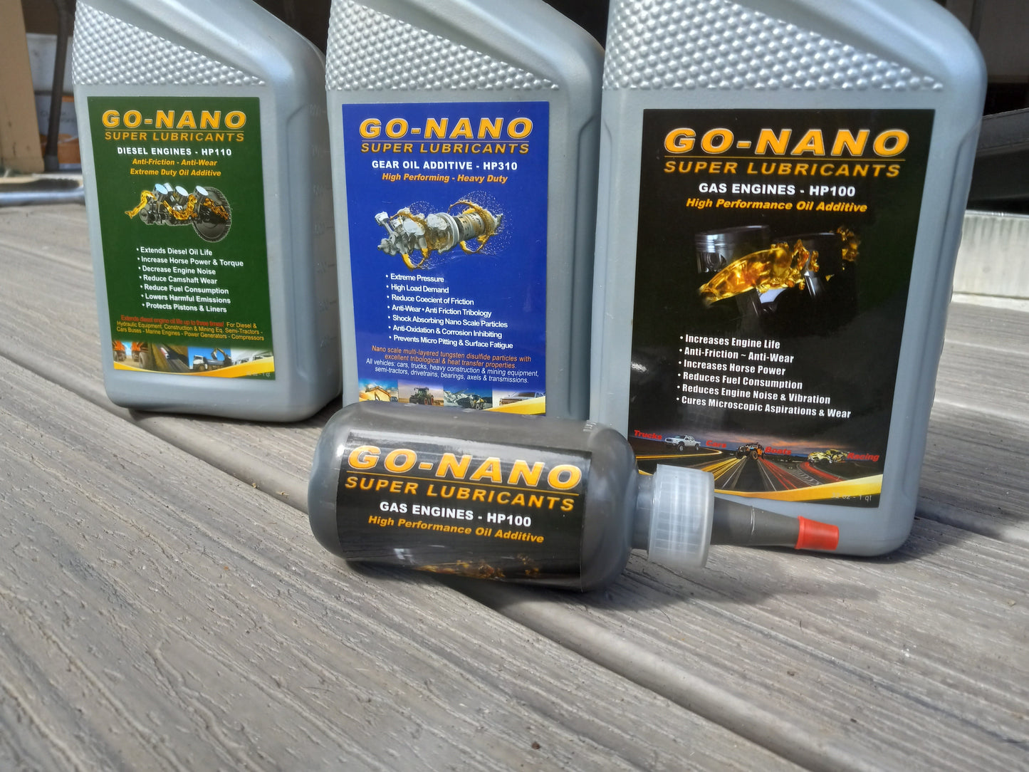 2. Go-Nano Diesel Engine Oil Top-up - 1/2 to Full Quart Treats 8 GalloGo-Nano Diesel Oil Additive, for ALL Diesel rigs, Semi, Truck, Tractor, Dump, Heavy Equipment, Cars Trucks Generators and compressors. Maximizes performance, reducesGo-Nano-LubricantsFull Quart Treats 8 Gallons